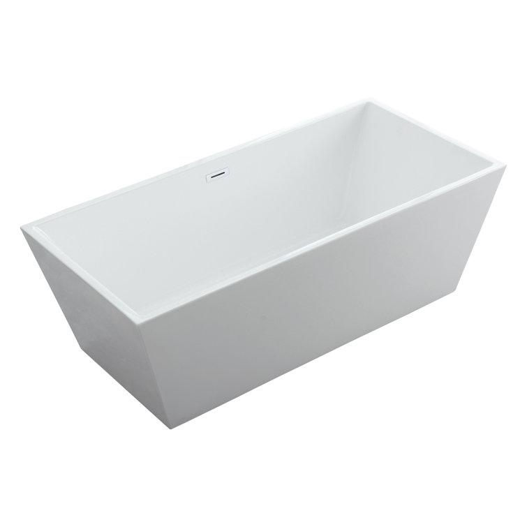 Athena 65.5" White Acrylic Freestanding Soaking Bathtub