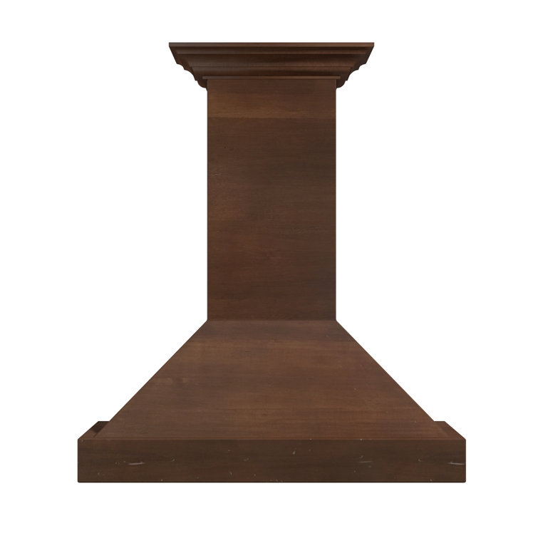 30'' Walnut and Stainless Steel Wall Mount Range Hood