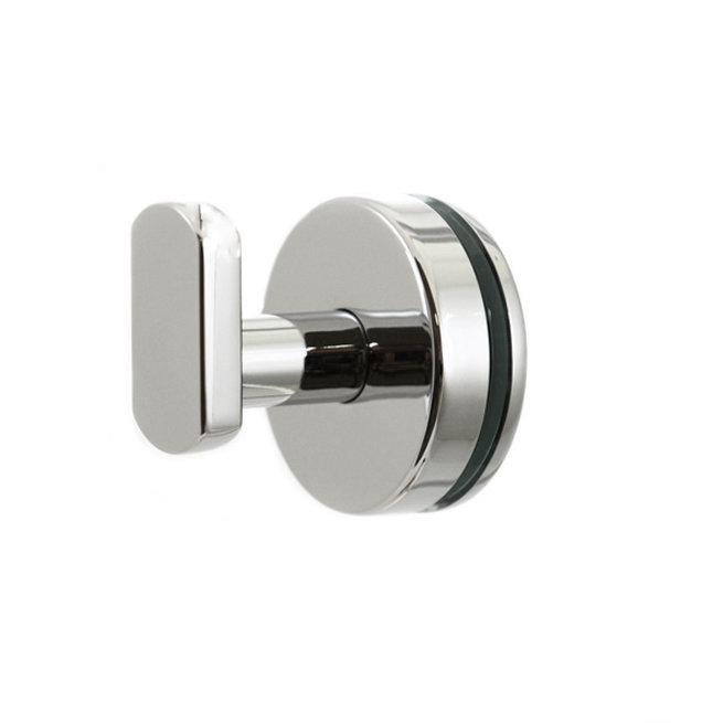 Polished Chrome Glass Mounted Robe Hook