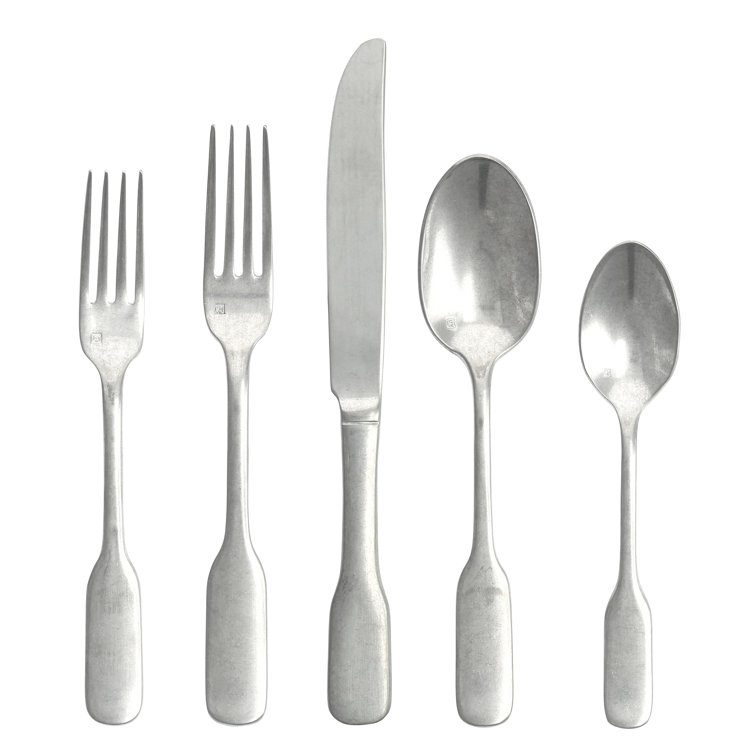 Fortessa Ashton 5 Piece 18/10 Stainless Steel Flatware Set, Service for 1
