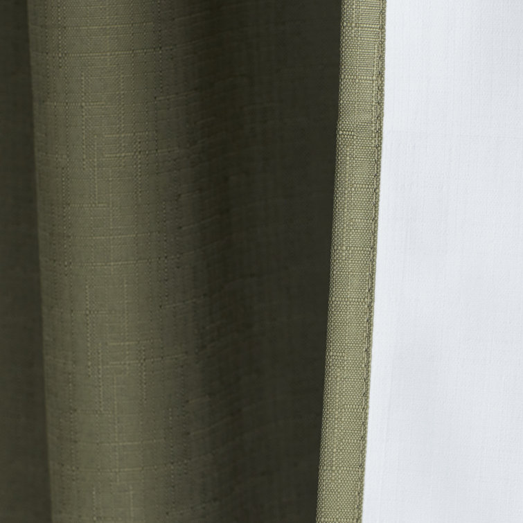 Artichoke Green Blackout Polyester Rod Pocket Curtains