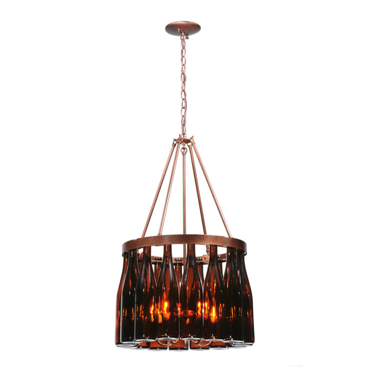Black Drum 5-Light Plug-in Chandelier with Candelabra Base