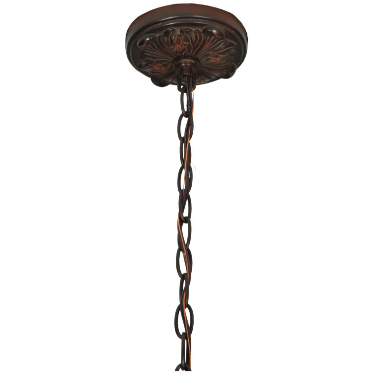 Ilona Mini 5-Light Mahogany Bronze Chandelier with Art Glass Shade