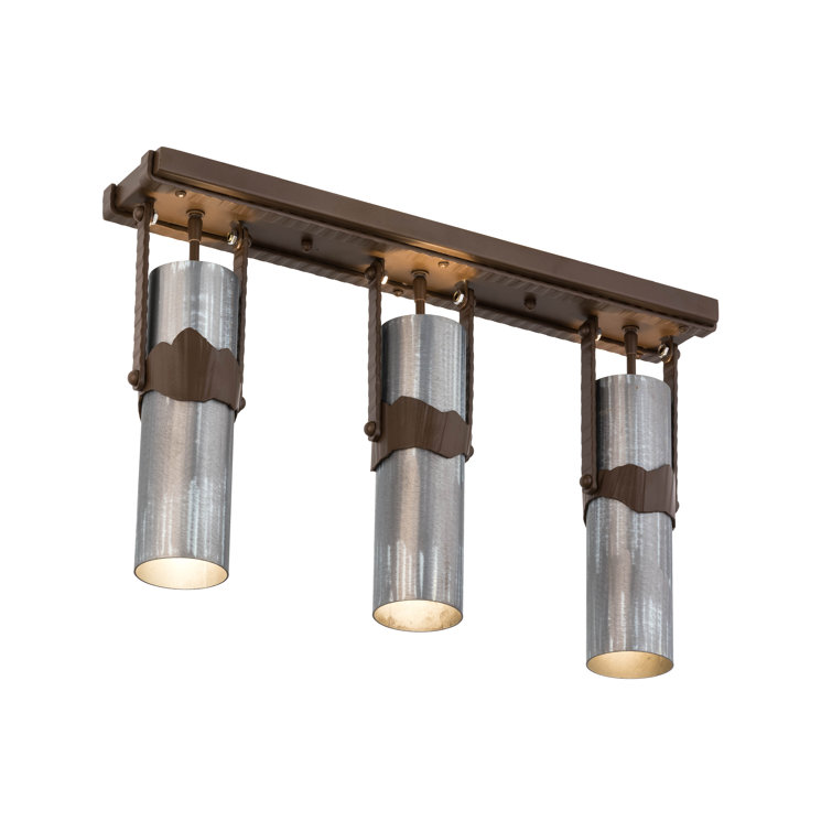 Sofia Sepia 3-Light Steel Island Pendant with Gray Shades