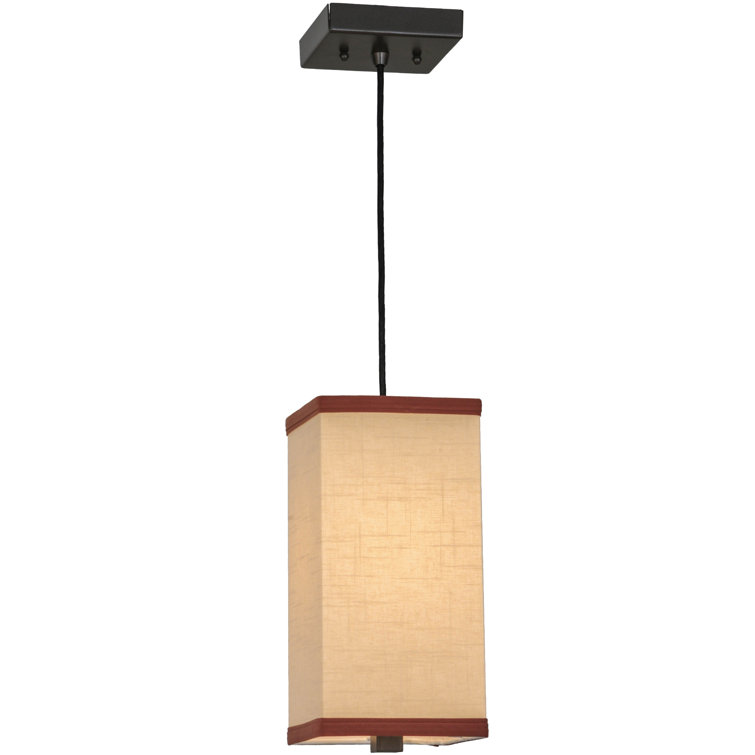 Mini Beige and Bronze Glass Indoor/Outdoor Pendant Light
