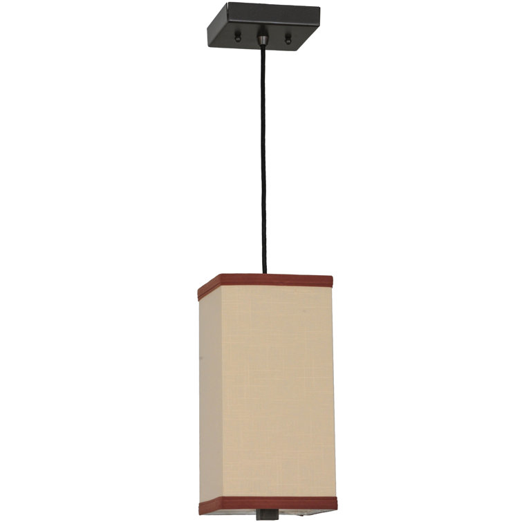 Mini Beige and Bronze Glass Indoor/Outdoor Pendant Light