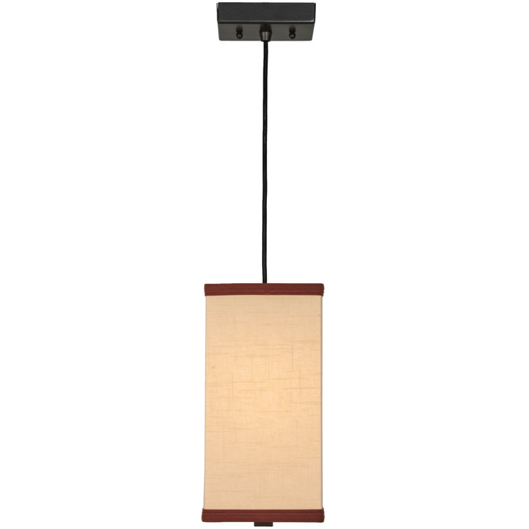 Mini Beige and Bronze Glass Indoor/Outdoor Pendant Light