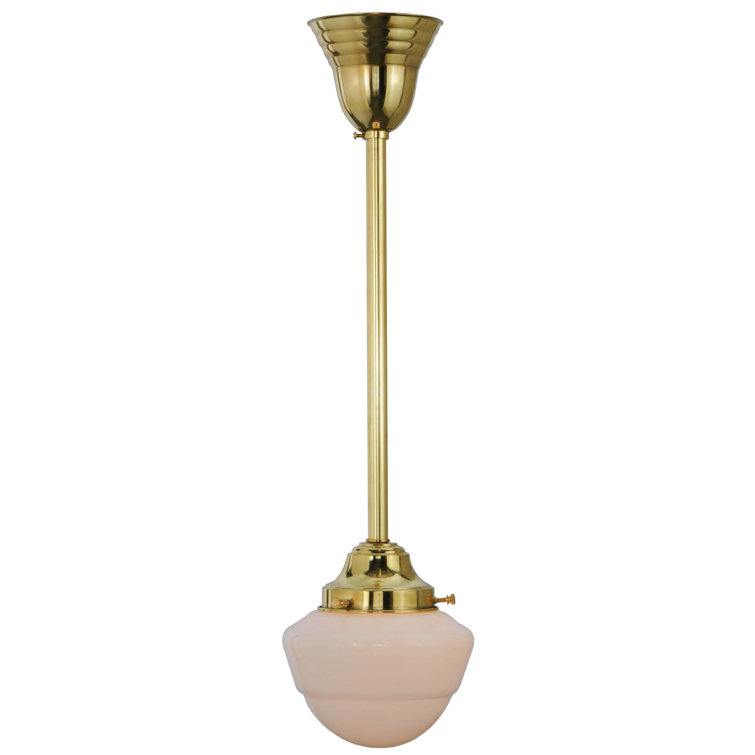 Craftsman Brown Globe Pendant with White Opal Glass - Indoor/Outdoor