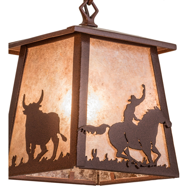 Rustic Bronze 3-Light Glass Island Pendant with LED
