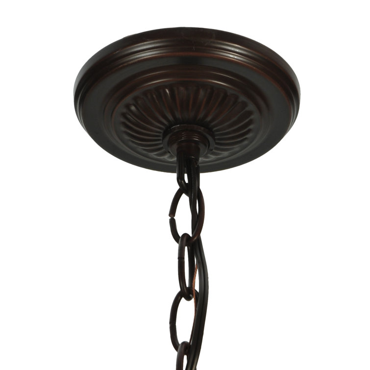 Elegant 16" Bronze & Glass 5-Light Empire Chandelier with Jewel Accents