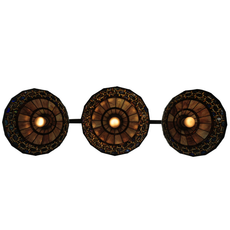 Ilona 3-Light Bronze Island Pendant with Honey and Beige Knotwork