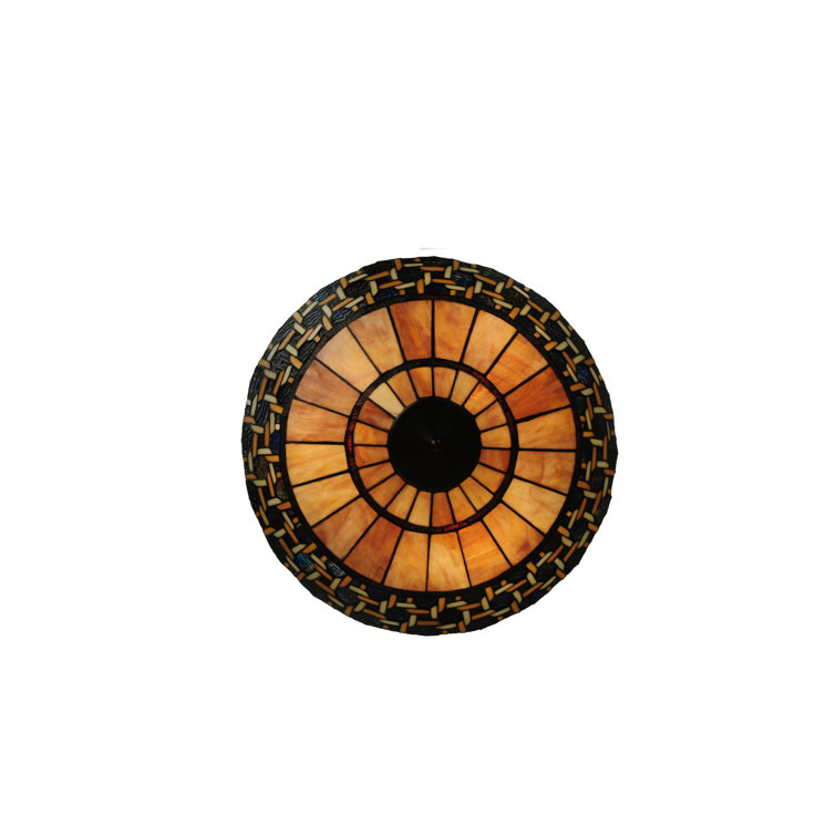 Ilona 3-Light Mahogany Bronze Inverted Pendant with Stained Glass