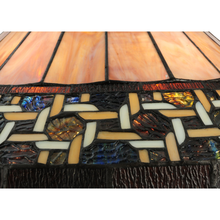 Brown Stained Glass 6-Light Pendant with Chains