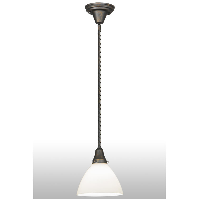 Chelsea Goblet 33" French Bronze and White Opal Glass Pendant