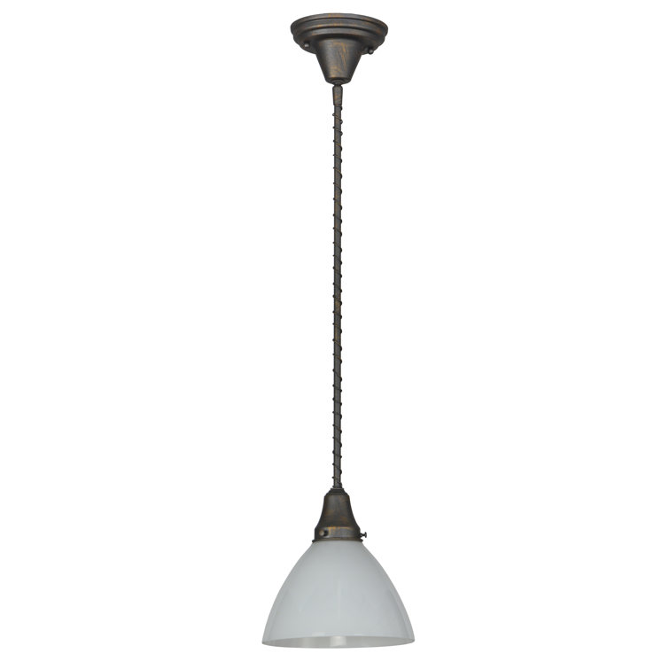 Chelsea Goblet 33" French Bronze and White Opal Glass Pendant