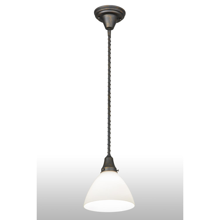 Chelsea Goblet 33" French Bronze and White Opal Glass Pendant