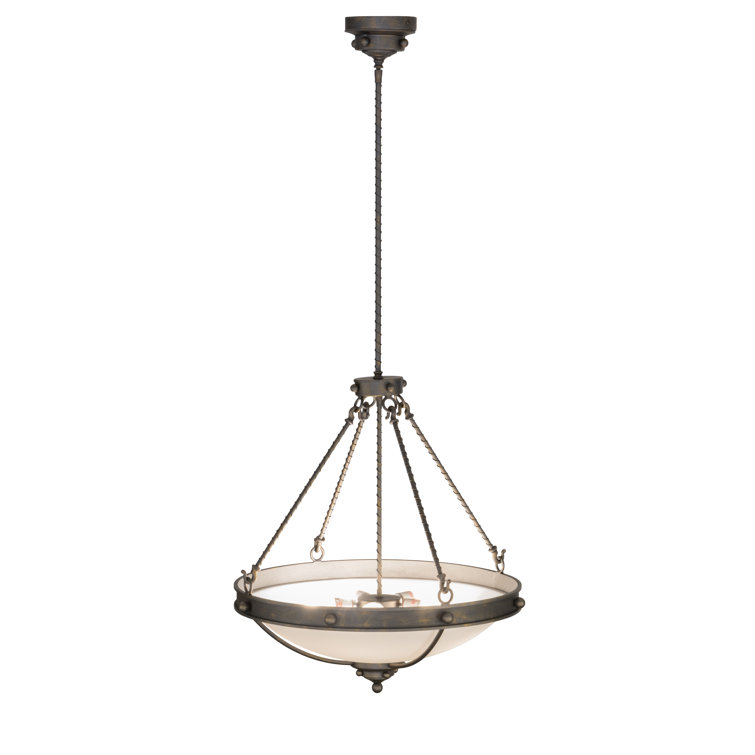Freya Antique Bronze and Glass 5-Light Pendant