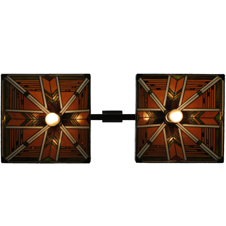 Abilene 2-Light Mahogany Bronze and Glass Island Pendant