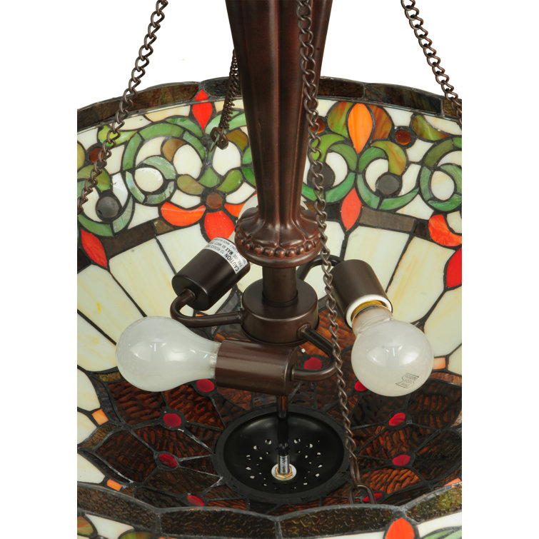 Mahogany Bronze 3-Light Creole Glass Pendant