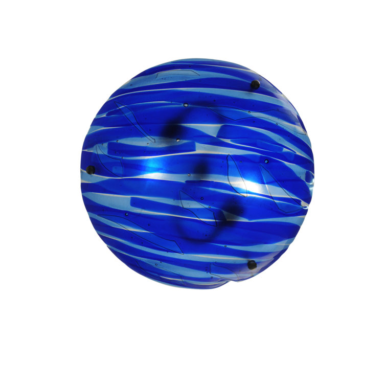 Kayme 15.75" Nickel Glass LED Bowl Pendant Light