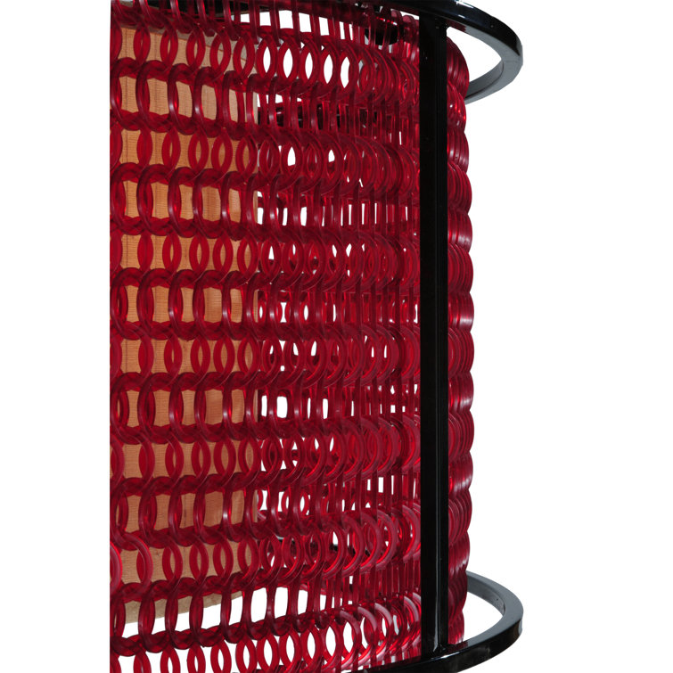 Black Glass Drum LED Chandelier, 24" Wide
