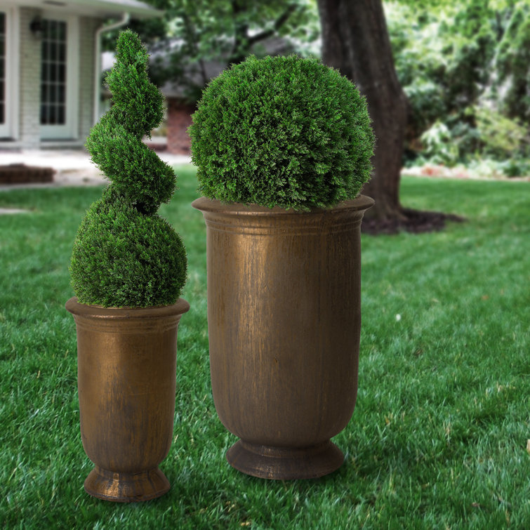 Turquoise Ceramic Urn Planter with Glossy Finish