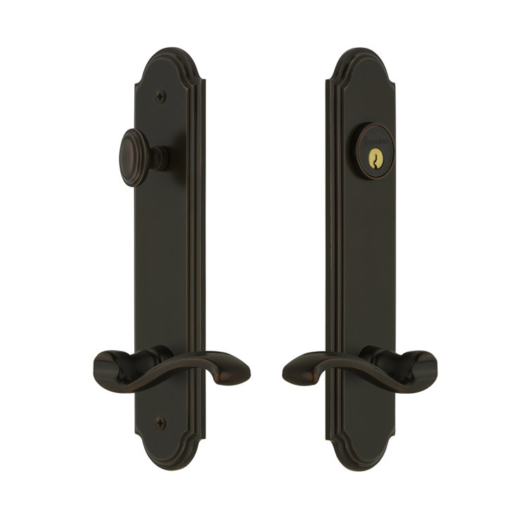 Timeless Bronze Tall Plate Entry Set with Portofino Lever