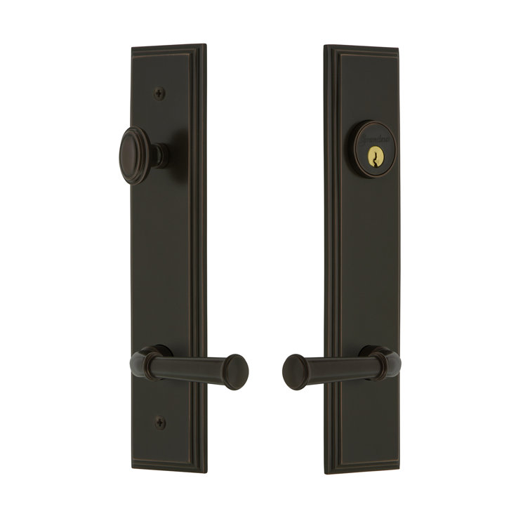 Timeless Bronze Tall Plate Entry Set with Georgetown Lever