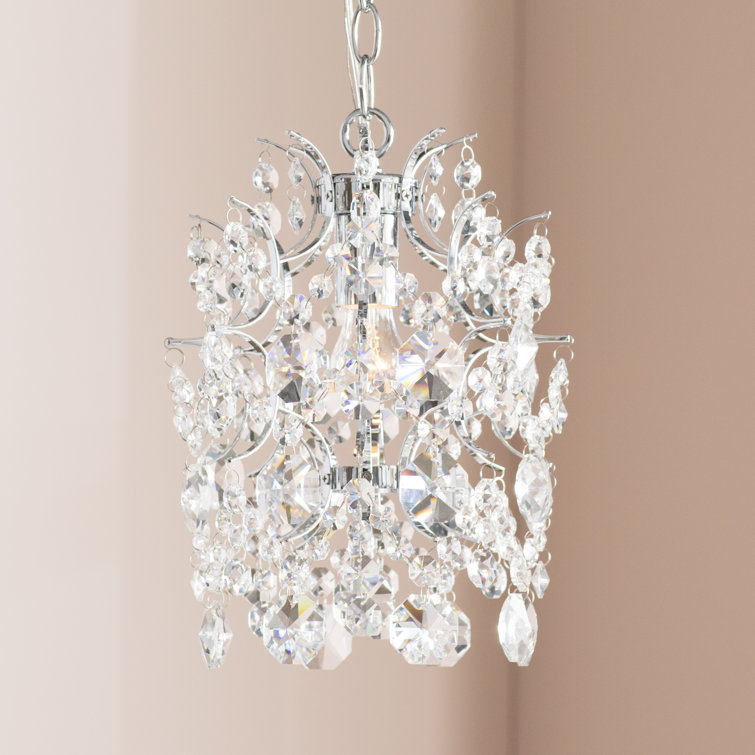 Isabella's Crown Chrome Mini Pendant with Clear Crystal Accents