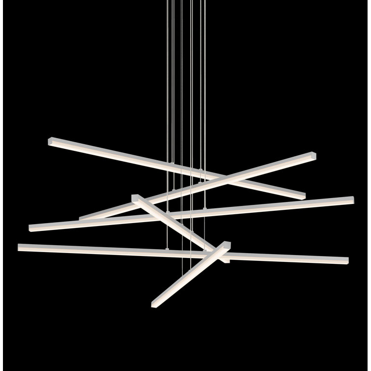 Sleek Satin Aluminum 40" LED Linear Chandelier - Indoor/Outdoor