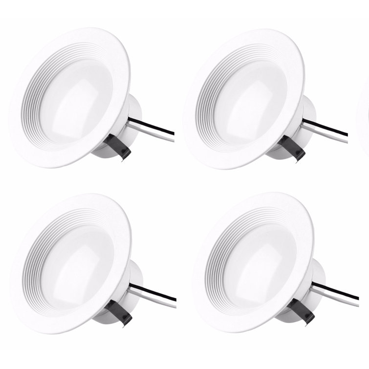 Matte White Aluminum Dimmable LED Retrofit Lights, 4-Pack