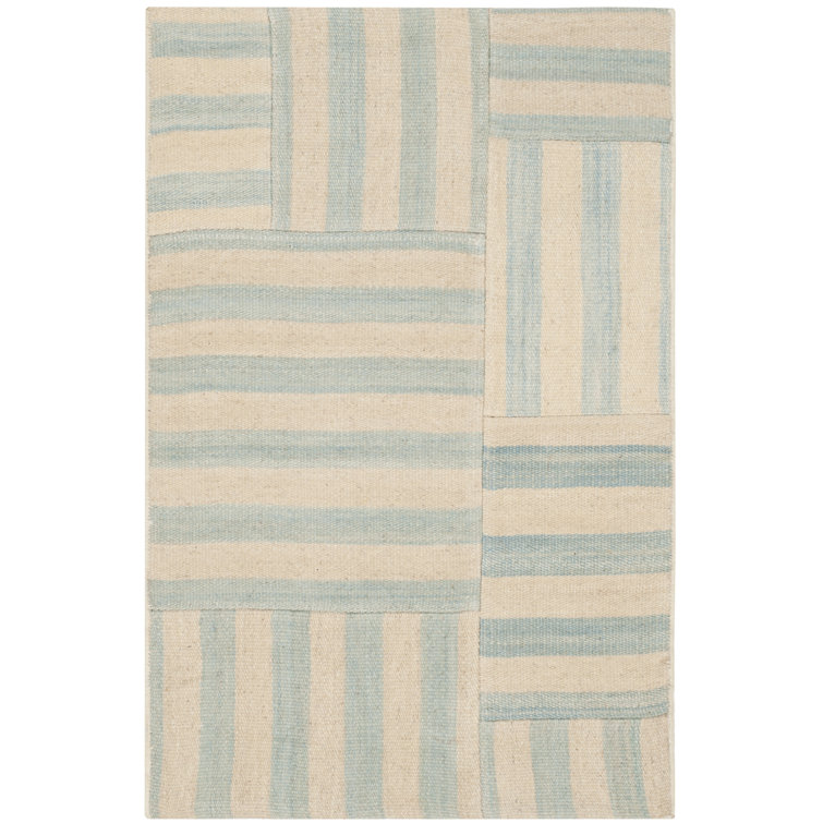 Sky Multi-Color Wool Flat Woven Rectangular Accent Rug