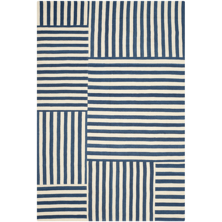 Pacific Stripe Handwoven Wool 4' x 6' Scandinavian Area Rug