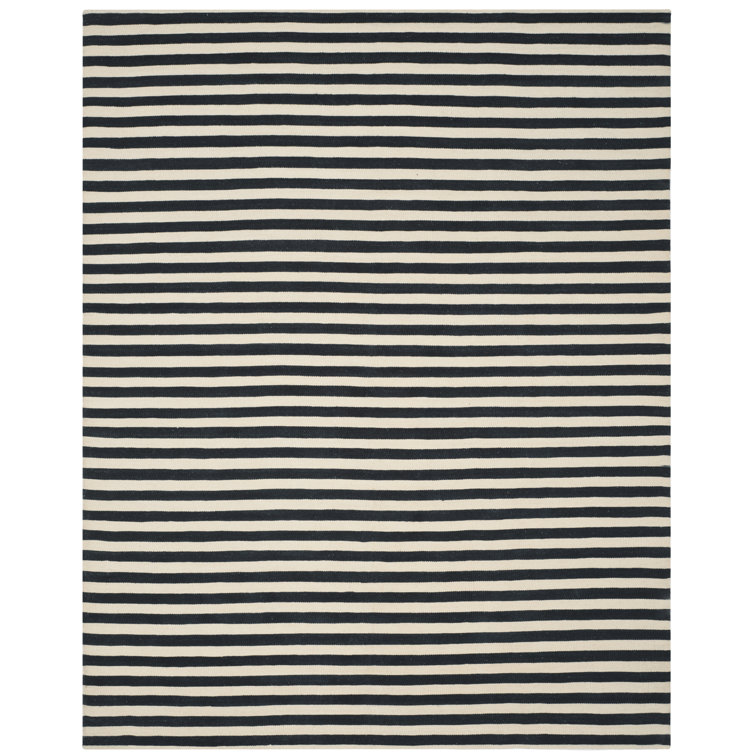 Cinder Stripe Hand-Woven Wool 9' x 12' Area Rug