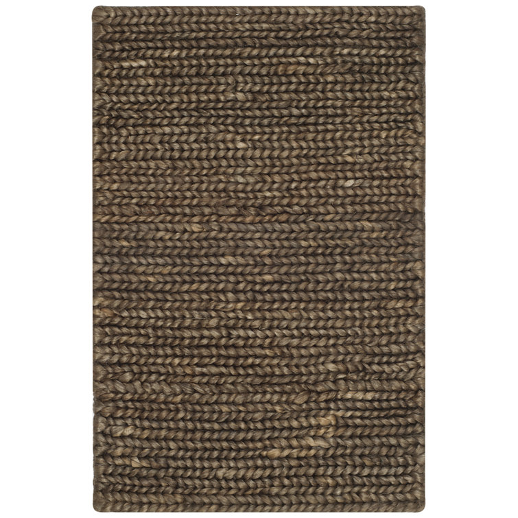 Hand-Knotted Ponderosa Weave 80% Jute 20% Cotton Walnut Rectangular Rug