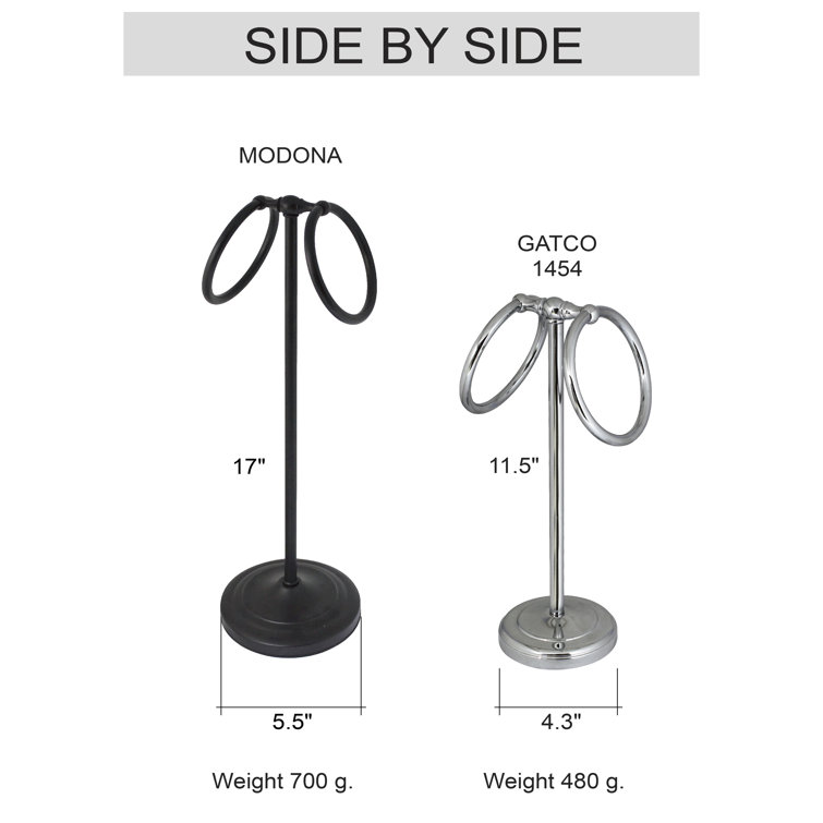 17" Oil Rubbed Bronze Freestanding Double Towel Ring