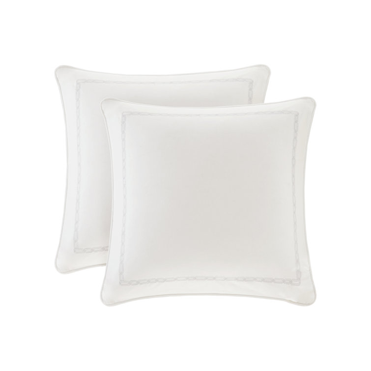 King White Microfiber Jacquard Comforter Set with Embroidered Pillows