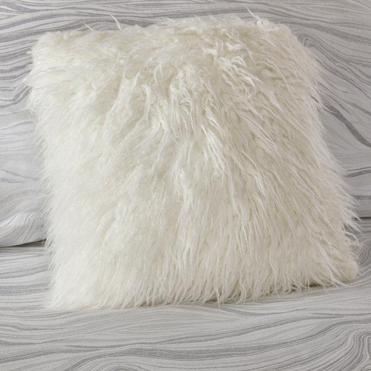 King White Microfiber Jacquard Comforter Set with Embroidered Pillows