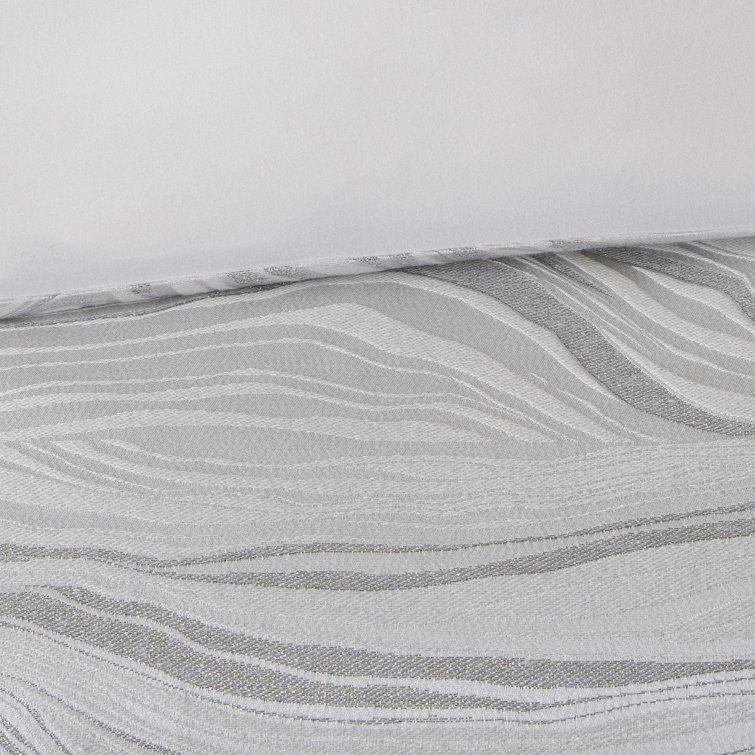King White Microfiber Jacquard Comforter Set with Embroidered Pillows
