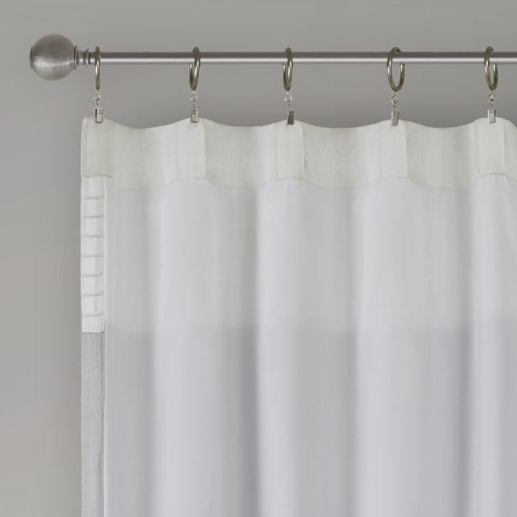 Gray Faux Silk Pintuck Light-Filtering Curtain Panel