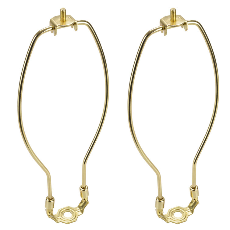Polished Brass 10" Lamp Harp with Saddle Set
