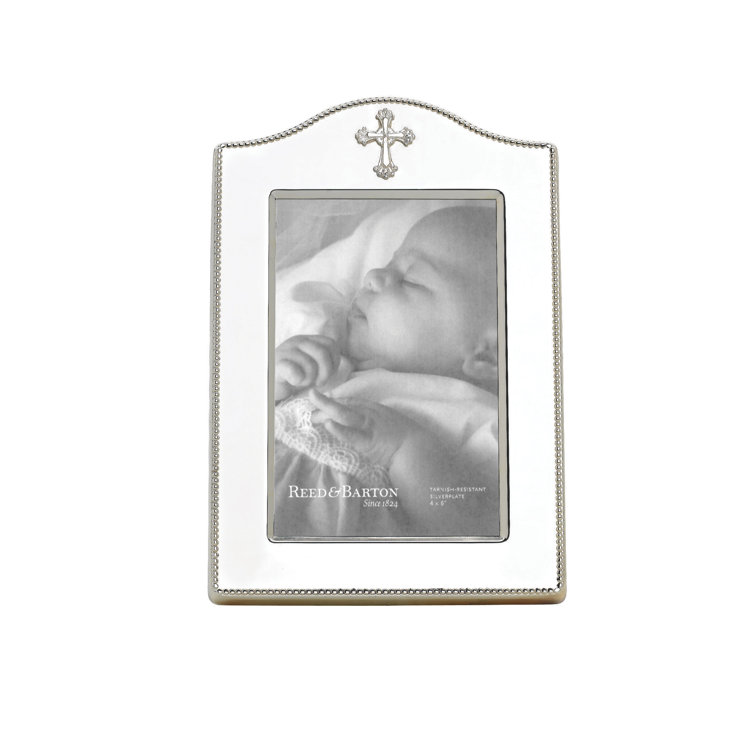 Silver Plated 4" x 6" Picture Frame with Cross