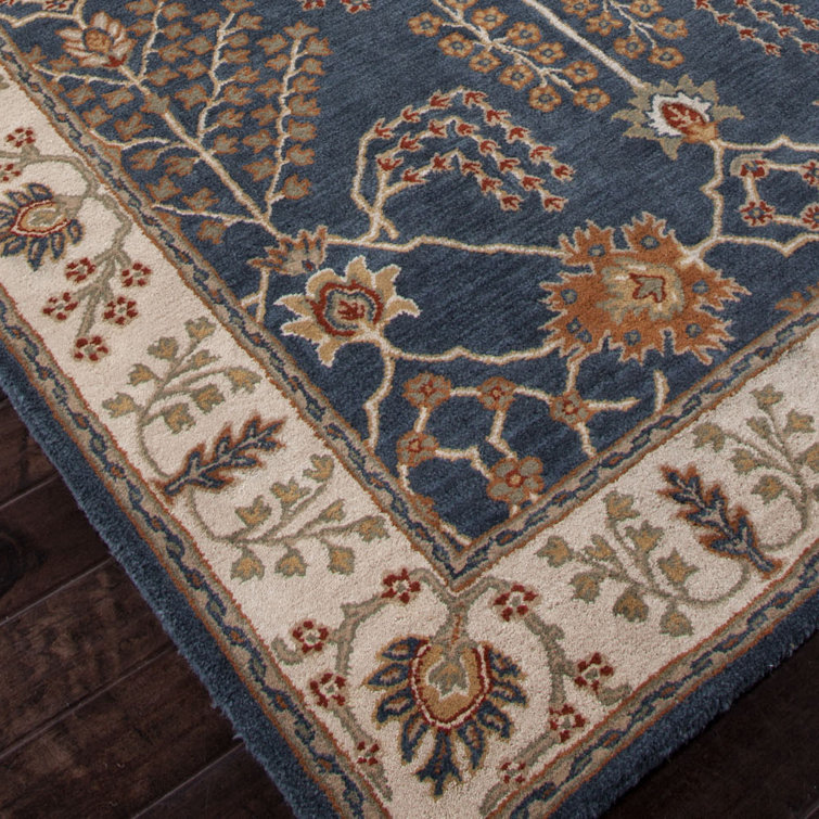 Hand-Tufted Indigo Wool Rectangular Area Rug 3'6" x 5'6"
