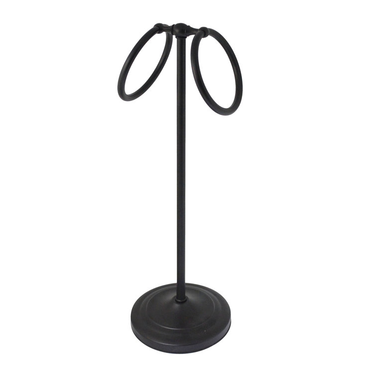 17" Oil Rubbed Bronze Freestanding Double Towel Ring