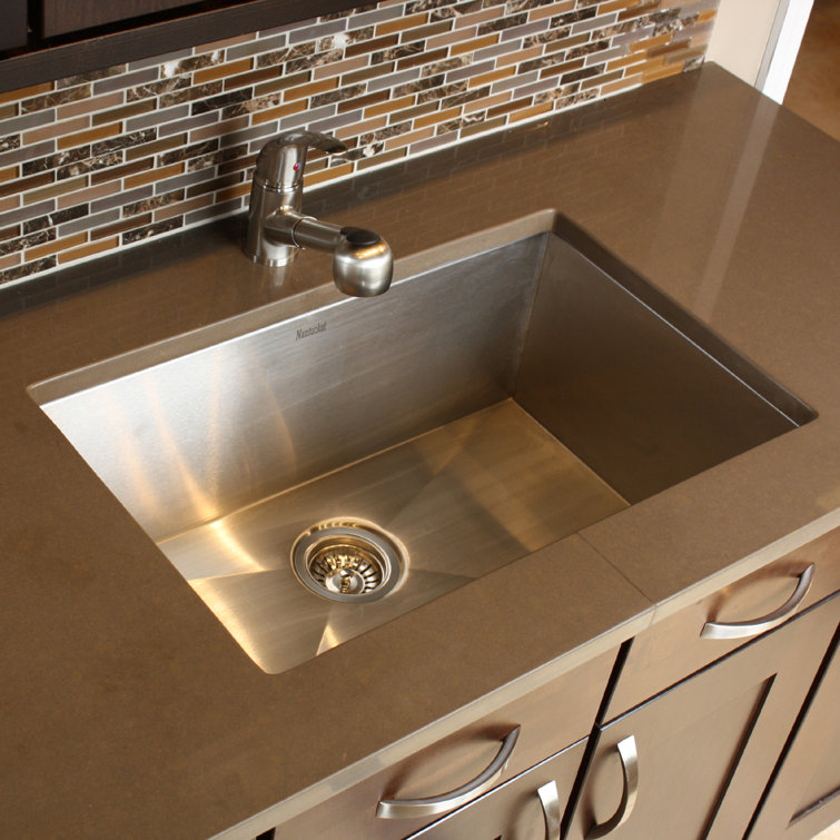 28'' Satin Stainless Steel Undermount Single Bowl Kitchen Sink