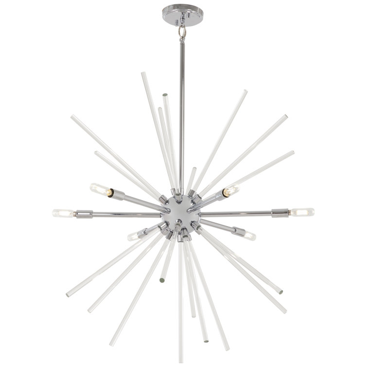 Chrome and Glass 6-Light Sputnik Chandelier