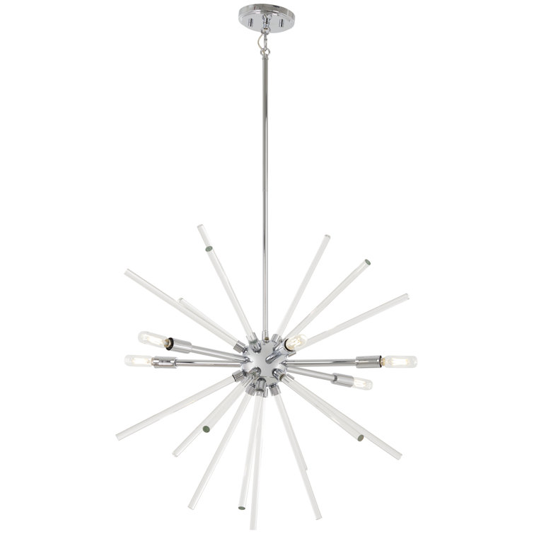 Chrome and Glass 6-Light Sputnik Chandelier