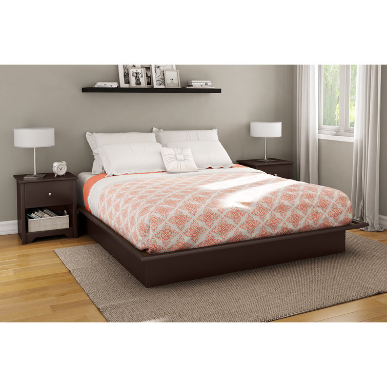 Black Queen Wood Frame Platform Bed with Storage