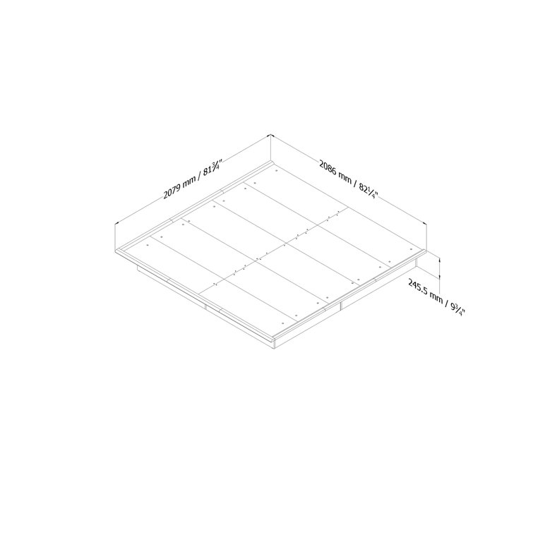 Gray Oak Full Platform Bed with Storage