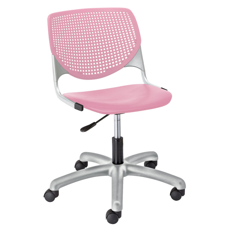 White Ergonomic Swivel Task Chair with Metal Base